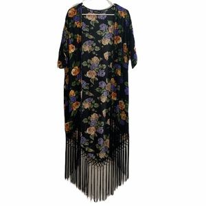Zara Floral Fringe Kimono